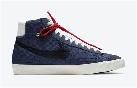 nike blazer mid 77 sashiko navy blue|More.